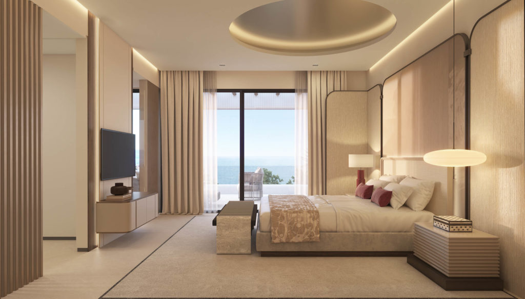 Dunique Marbella Villas de Lujo dormitorio con Vistas al Mar
