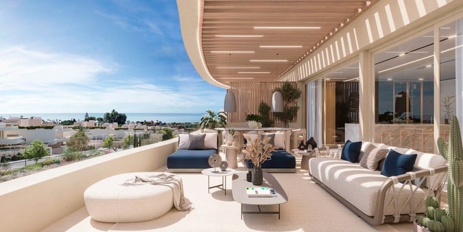 ¿Por qué Marbella es el Destino Favorito para Comprar un Piso de Lujo? 1 terraza de piso de lujo en marbella